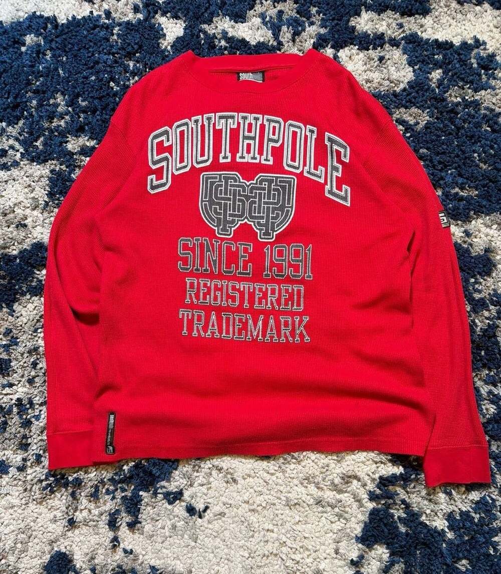 Southpole Since 1991 Thermal Shirt Size XL Red Waffle Knit